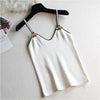 Runway Design Bee Embroidery Sexy Knit Camis 2022 New V Neck Camisole Tank Tops Summer Korean Fashion Sleeveless Women Top