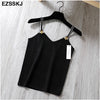 Runway Design Bee Embroidery Sexy Knit Camis 2022 New V Neck Camisole Tank Tops Summer Korean Fashion Sleeveless Women Top