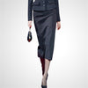 Runway Designer Notched Collar Blazer Coat & Bodycon Midi Skirts Women 2 Pcs Sets Women Office Work Dress Sets