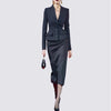 Runway Designer Notched Collar Blazer Coat & Bodycon Midi Skirts Women 2 Pcs Sets Women Office Work Dress Sets
