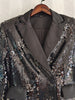 Runway Embroidered Sequin Bling Feather Long Sleeve Suit Coat Women Suit Collar Long Sleeve Slim Fit Blazer Club Autumn Clothes