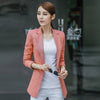 S-4XL New Women's Blazer Spring 2022 Fashion Classic Solid color Linen Cotton Small Blazers Coat Slim Outerwear Work Tops Female