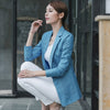 S-4XL New Women's Blazer Spring 2022 Fashion Classic Solid color Linen Cotton Small Blazers Coat Slim Outerwear Work Tops Female