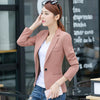 S-4XL New Women's Casual Blazer Coat Spring 2022 Fashion Elegant Solid color Button Slim Workwear Suits Tops Female Plus size
