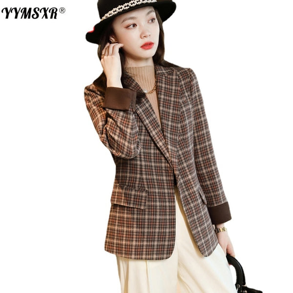 S-4XL Plus Size Jacket Office Women's 2022 Autumn and Winter Professional Wear Long-sleeved Suit Work Clothes