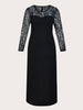 S-4XL Plus Size Maxi Prom Dresses Women Black Lace Sleeve Mermaid Formal Evening Party Cocktail Dress 2023 Elegant Clothing