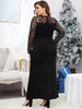 S-4XL Plus Size Maxi Prom Dresses Women Black Lace Sleeve Mermaid Formal Evening Party Cocktail Dress 2023 Elegant Clothing