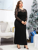 S-4XL Plus Size Maxi Prom Dresses Women Black Lace Sleeve Mermaid Formal Evening Party Cocktail Dress 2023 Elegant Clothing