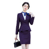 S-4XL Professional Women's Office Suit Skirt Two-piece Spring and Autumn Solid Color Long Sleeve Jacket Casual Half Body
