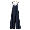 S-5XL 2022 Summer Women Strappy Solid Comfy Wide Leg Jumpsuits Women's Casual Loose Dungarees Bib Overalls Cotton Linen Rompers