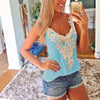 S-5XL Elastic Women Tank Tops New V-Neck Lace Sleeveless Vest Patchwork Slim Bodycon Sexy Summer Camis
