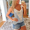 S-5XL Elastic Women Tank Tops New V-Neck Lace Sleeveless Vest Patchwork Slim Bodycon Sexy Summer Camis