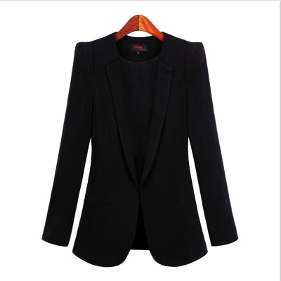 S-5XL Office Wear Women Blazers Jackets Plus Size Spring Autumn Ladies Blazer Mujer Slim Long Sleeve Black White Blazer Feminino