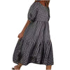 S-5xl Plus Size Women Dress Classic Houndstooth Short Sleeve 0-neck Plaid Dress Summer Casual Loose Beach Holiday Long Dress