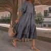 S-5xl Plus Size Women Dress Classic Houndstooth Short Sleeve 0-neck Plaid Dress Summer Casual Loose Beach Holiday Long Dress