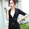 S To 4XL Candy Color Women's Blazer Half Sleeve With Turnback Cuff Patchwork Female Suit Jackets Button Pockets Blazers Womens