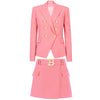 S-XXL  Solid Color Slim Fit B Button Long Sleeve Blazer + Half Skirt Commuter Professional Woman Suit