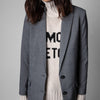 2023 Spring and Autumn Thin Commuter Suit Jacket Loose Gray Blazer Women