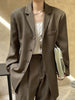 Solid Color Blazers Women 2023 Spring Autumn Cozy Notched Collar Single Breasted Tops Simple Blazer Femme