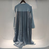 SHENGPALAE Patchwork Dsegin Dress Women's Spring 2023 Round Neck Back Pleated Loose Long Sleeve Plus Velvet Dresses Robe