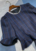 2023 autumn and winter women's clothing styles Flounce Stitching Plaid Suit 0920
