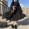 Gothic Style Dress Women Harajuku Gothic Lolita Goth Kawaii Black Dress Punk Cute Long Sleeve Black Midi Dress 2023 Oversize 2XL