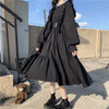 Gothic Style Dress Women Harajuku Gothic Lolita Goth Kawaii Black Dress Punk Cute Long Sleeve Black Midi Dress 2023 Oversize 2XL