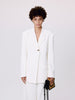 2023 Spring And Summer Arrive Woman White Notched Lapel Collar Blazer Boyfriend Oversized Jacket Single-button Suit