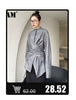 [EAM] Women Black Pleated Split Big Size  Dress Lapel Long Sleeve Loose Fit Tide Spring Autumn 2023 1R169