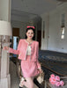 2023 autumn and winter women's clothing styles Crew Neck Coat Mid-Length Dress Set 0907