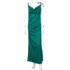 Tawnie 2023 Summer Backless Chain Satin Maxi Dress Women Sexy Elegant Strap Sleeveless Green Y2K Off Shoulder Bodycon Dresses