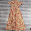 Women Summer Retro Print Linen Dress
