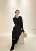 2023 autumn and winter women's clothing styles Tree Fungus-like Lacework Pleated Skirt Knitting Suit 1013