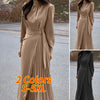 Elegant Women Dress VONDA 2023 Vintage Long Sleeve High Neck Dress Holiday Party Tunic Sundress Beach Vestidos Robe Femme
