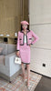 2023 autumn and winter women's clothing styles Color Matching Pink Skirt Two-Piece Set 0909