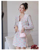 2023 autumn and winter women's clothing styles Round Neck Tweed Suit 1017