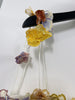 Lady Noble Floral Appliques Silk Linen Strap Dress