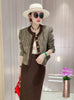 2023 autumn and winter women's clothing styles Contrast Color Wool Blend Suit 0926
