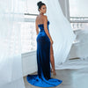 Sexy Backless Corset High Slit Elegant Velvet Evening Gown Dress Women 2023 Solid Party Club Formal Long Maxi Dresses