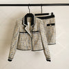 2023 autumn and winter women's clothing styles Contrast Color Jacket with Skirt Suit 0922