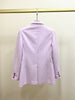 2023 Autumn and Winter Women Blazer Pink Striped Single-breasted Blazer