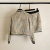 2023 autumn and winter women's clothing styles Contrast Color Jacket with Skirt Suit 0922