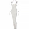 Spaghetti Strap Bodycon Sexy Midi Dress for Women 2023 Summer Elegant Backless Party Evening White Slip Long Dresses ClubOutfits