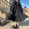 Gothic Style Dress Women Harajuku Gothic Lolita Goth Kawaii Black Dress Punk Cute Long Sleeve Black Midi Dress 2023 Oversize 2XL