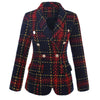 High-quality style 2023 spring small suit long-sleeved shaggy plaid jacket slim suit women's clothing