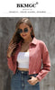 BKMGC Korean Style Solid Classic Loose Shirts Blouse Women Daily All-match Lapel Short Coat Single Breasted Blouse Tops Women