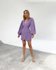 V-neck High Waist Lantern Sleeve Ladies French Dress Long Sleeve Skirt  Woman Dress  Dresses Women  Willon Green Dress