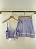 Spring/summer knit suit For women designer Sleeveless vest crop top High-waisted A-line skirt slim 2-piece suit