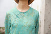 S979 Jacquard Weave Oblique Button Placket Improvement Cheongsam Dress