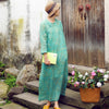 S979 Jacquard Weave Oblique Button Placket Improvement Cheongsam Dress